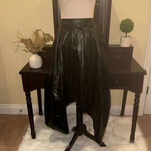 Venus black faux leather high low skirt with tie belt. In excellent condition.